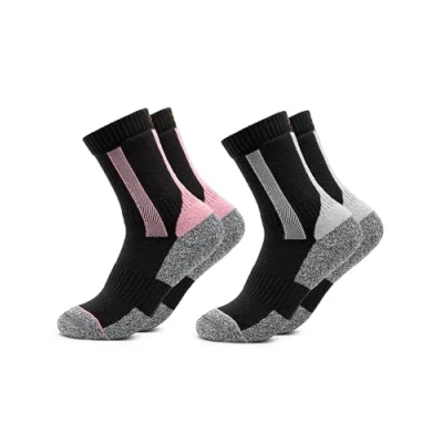 Image of Occulto Women Hiking Socks Pack of 2 (Model: Gerlinde) Black Pink 3 5