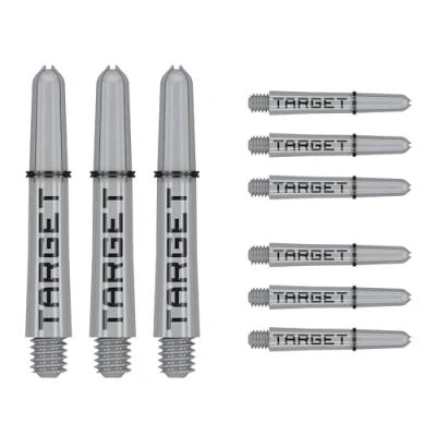 Image of TARGET Darts Pro Grip Tag Shaft (9 Pack) Multipack Shafts, Professional Dart Accessories, Set Black &amp; Grey, Short Length (33.5mm)