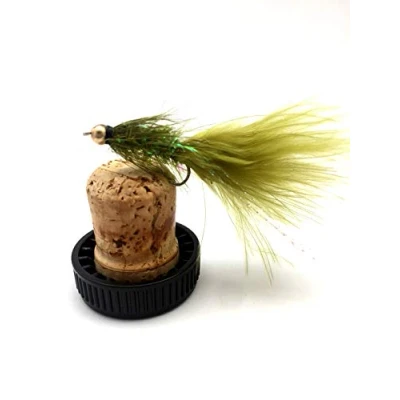 Image of Fly Fishing WOOLLY BUGGER OLIVE bead head/beadhead LURES set of 8 Size 10 Trout Flies #108,
