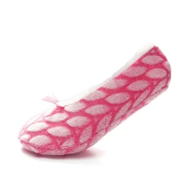 Image of Foxbury Sherpa Lined Slippers SK527 Pink Leaf S/M