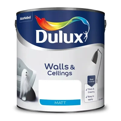 Image of Dulux Walls &amp; Ceilings Matt Emulsion Paint Polished Pebble 5L