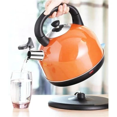 Image of 3L kettle Electric, Fast Boil 2000W Stainless Steel Cordless Kettle, Dry Protection, Auto Shut Off, Light Indicator (Orange)