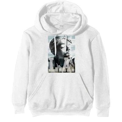 Image of Tupac &#039;L.A. Skyline&#039; (White) Pull Over Hoodie (medium)