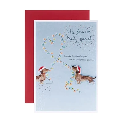 Image of Hallmark Christmas Card For Someone Special Cute Dog Illustration Design