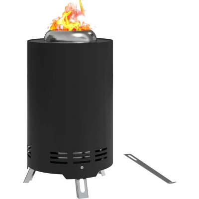 Image of Outsunny Stainless Steel Smokeless Wood Burning Firepit Garden Fire Pit 842 388V00BK