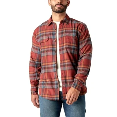 Image of Dickies Mens L/S Flex Flannel Shirt, Red Ochre, XL