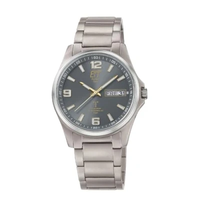Image of ETT Eco Tech Time Radio Solar Men&#039;s Watch Analogue with Titanium Strap EGT 11601 21M, silver, Modern