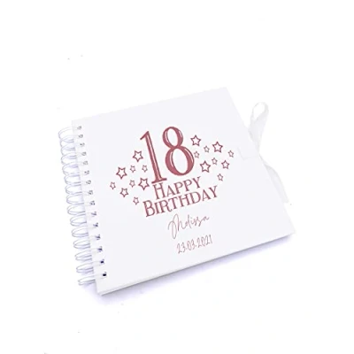 Image of Personalised Any Age Birthday Scrapbook Photo Album Guest Book Star Design 18th, 21st, 30th, 40th, 50th, 60th