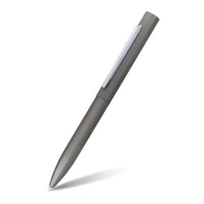Image of ONLINE twist ballpen OCTOPEN I metal pen grey replaceable large capacity refill writing colour blue, indelible gift idea