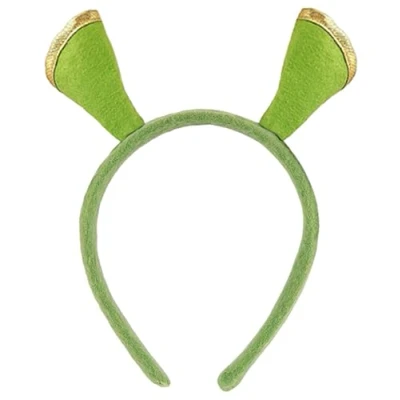 Image of NuJake Green Ogre Costume Headband Shrek &amp; Fiona Fancy Dress