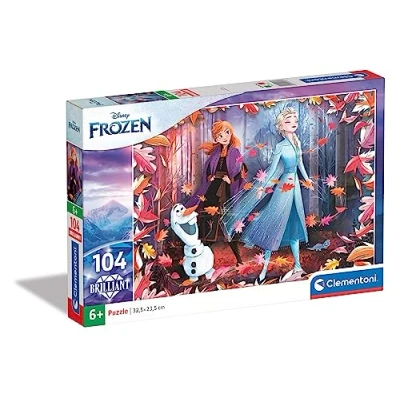 Image of Clementoni 20161, Disney Frozen 2 Brilliant Puzzle for Children 104 Pieces, Ages 6 Years Plus