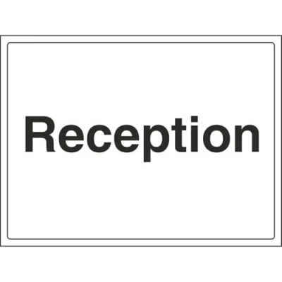 Image of V Safety Reception Sign 400mm x 300mm Self Adhesive Vinyl