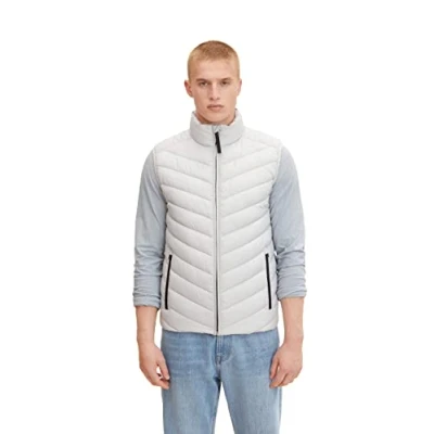 Image of TOM TAILOR Men&#039;s Lightweight Quilted vest 1031473, 29767 Rough Grey, L