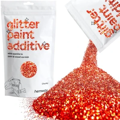 Image of Glitter Paint for Walls Red Holographic Additive Emulsion Latex Acrylic Sparkles Chunky Interior Painting 100g / 3.5oz