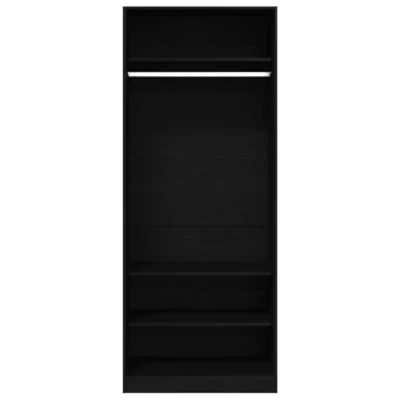 Image of vidaXL Black Oak Cabinets Set of 2 Engineered Wood