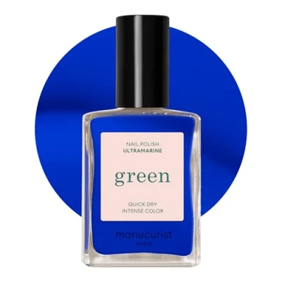 Image of MANUCURIST Green Nail Polish Ultramarine Natural Classic 9 Free Vegan and Plant Based (72%) Manicure &amp; Care 0.5 fl oz (ULTRAMARINE)
