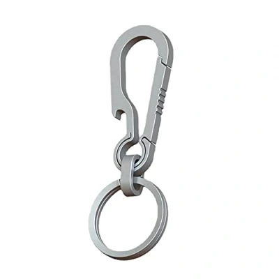 Image of DONGKER Keychain Keyring Carabiner Clip,Titanium EDC Clip Quick Release Key Chain w/Bottle Opener for Men Women