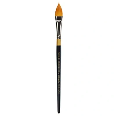 Image of KINGART Golden Taklon Oval Flora Petal Brush, Black/Gold, Size 10