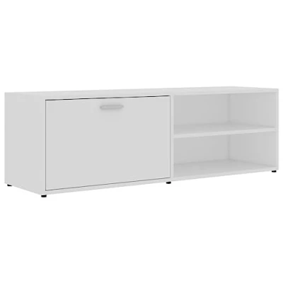 Image of vidaXL Compact TV Stand with Storage White Scandinavian Style Entertainment Unit Made of Engineered Wood Great for Bedroom and Living Room