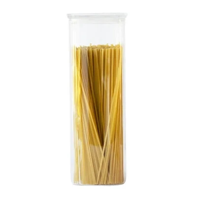 Image of Pebbly Square 2200ml Glass Food Container With Lid