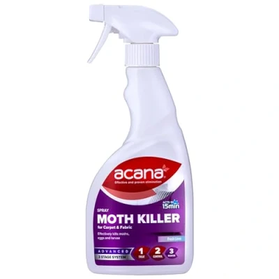 Image of Acana Carpet &amp; Fabric Freshener 500 Millilitre Moth Killer Spray Fresh Linen Fragrance for Carpets, Rugs Curtains Non Staining