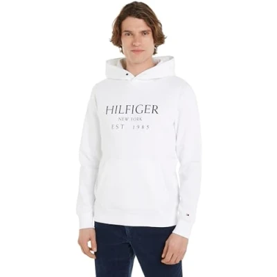 Image of Tommy Hilfiger Hoody Sweatshirt, Men&#039;s, Size: Small, White