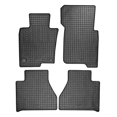 Image of CIK CK RME03 Set of Rubber Mats for Mercedes X Class (W470) 2017 2020 (4 Pieces + Mounting System) Black