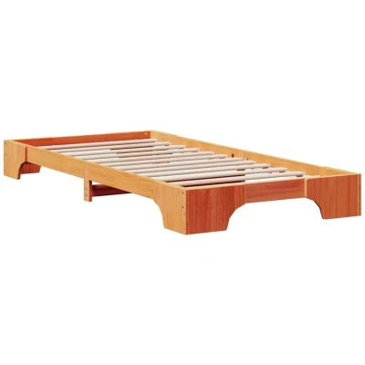Image of Bed Frame Wax Brown 90x190 cm Solid Pine Wood Vidaxl