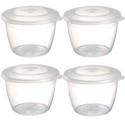 Image of lakeland 4 Mini Lidded Pudding Basins 150ml Ideal For Steamed Puddings Microwave Safe
