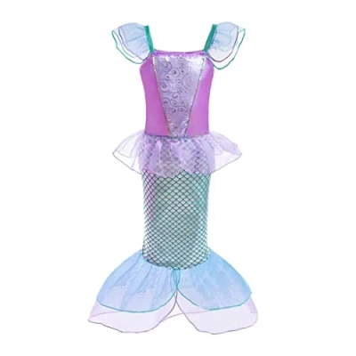 Image of Lito Angels Mermaid Princess Ariel Costumes Dresses Fancy Party Summer Dress Age 2 Years Purple (Tag Number 90)