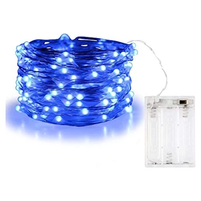 Image of BOLWEO String Lights,10Ft/3M 30LEDs,Copper Wire Fairy Decor Battery Powered Lights for Christmas New Year&#039;s Eve Indoor Outdoor Decoration,Blue