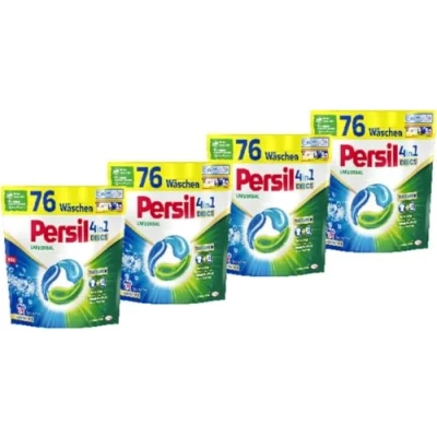 Image of Persil Universal 4 in 1 DISCS, 304 (4 x 76 washes), full detergent with deep clean plus technology combats stubborn stains, 92% biodegradable ingredients