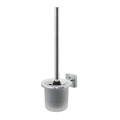 Image of Tiger Onu Toilet Brush and Holder, Stainless Steel, Chrome, 11 x 37.7 14.1 cm