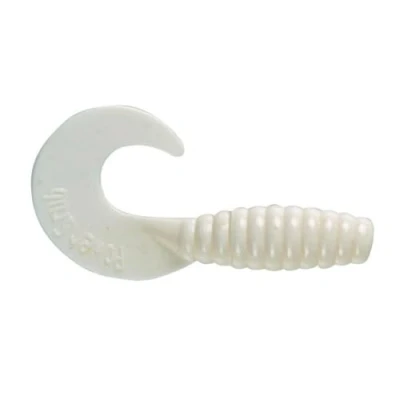 Image of Berkley PowerBait Power Grubs Fishing Bait, White, Irresistible Scent &amp; Flavor, Realistic Action, Bulky Body, Ideal for Bass, Walleye, Trout and More