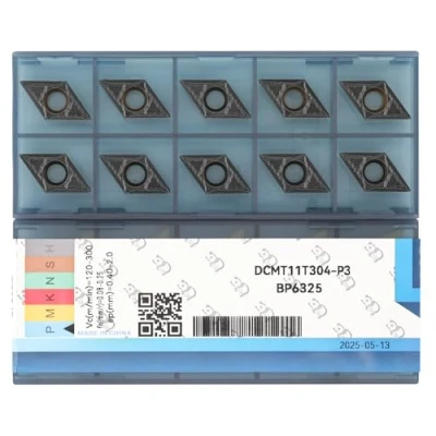 Image of CDBP DCMT32.51 Dcmt11t304 Carbide indexable Inserts for lathe turning tools, DCMT insert Steel, 10 Pcs