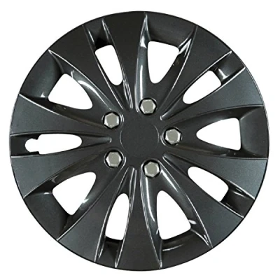 Image of Cartrend 70287 Wheel trim set Storm, 14 inches, black of 4