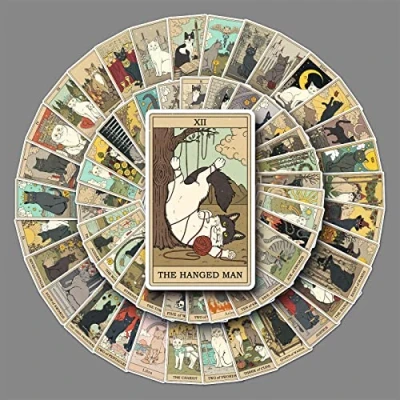 Image of 62Pcs Tarot Stickers Water Bottles Laptop Car Scrapbook Skateboard Future Love Fortune Astrology Divination Vinyl Waterproof Aesthetic Personalised for Teens Girls Adults Children