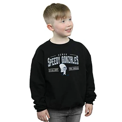 Image of Looney Tunes Boys Speedy Gonzales All About Cheese Sweatshirt Black 3 4 Years