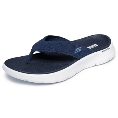 Image of Skechers O T G Womens GO Walk Flex Sandal Splendor, Navy Textile, 9 UK