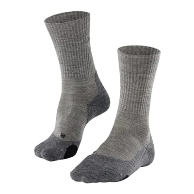 Image of FALKE Women&#039;s TK2 Explore Wool W SO Breathable Thick Anti Blister 1 Pair Hiking Socks, Beige (Kitt Mouline 4310), 2.5 3.5