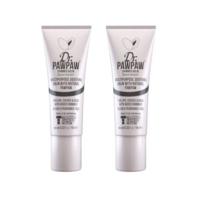 Image of Dr.PAWPAW Shimmer, Multi Purpose Natural No Fragrance Balm for Hydrating Lips, Skin, Hair, Cuticles, Nails &amp; Beauty Finishing (2 x 10 ml)