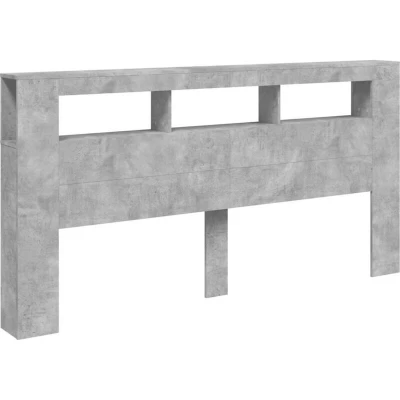 Image of vidaXL LED Headboard Concrete Grey 200 cm Engineered Wood