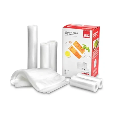 Image of Solis 5 Rolls of Film and 50 Vacuum Bags Ideal for Use Packaging Machines BPA Free
