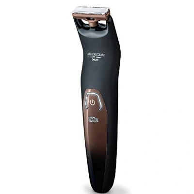 Image of Beurer HR6000 Barbers Corner Body Groomer Face and Shaving for a Wet or Dry Flexible Double Sided Stainless Steel Blade Adjustable Comb Attachment 13 Trim Lengths LED Display