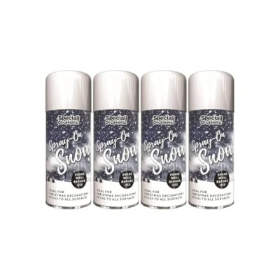 Image of PNJB Artificial Snow Spray, Spray For Christmas Party, Ideal Decorating Tree, Real Effect Tree Odorless Window Snow, Easy To Clean,200 ml (PACK OF 4)