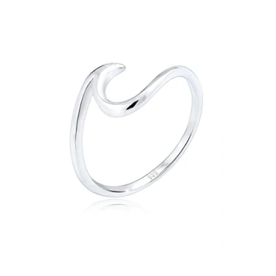 Image of Elli Women&#039;s 925 Sterling Silver Waves Wave Beach Maritime Statement Blogger Trend Modern Ring, Size Normal