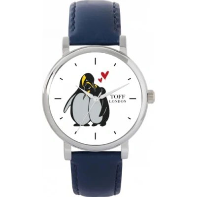 Image of Toff London Ladies Valentine Penguins Hugging Watch
