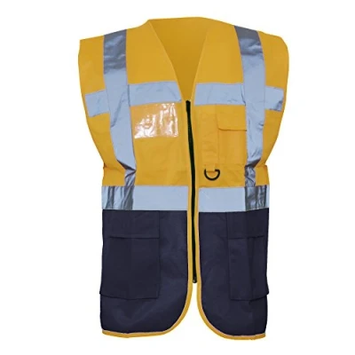 Image of Yoko Hi Vis Premium Executive/Manager Waistcoat / Jacket (XL) (Orange/Navy)