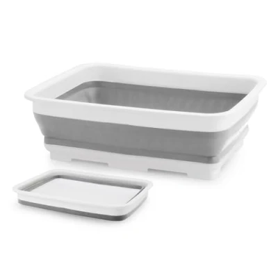 Image of Beldray LA030191GRY Collapsible Washing Up Bowl Foldable Basin For Dishes, Pots &amp; Pans, Compact Storage, Space Saving, Kitchen Sink Bowl, Portable Camping, Caravans Motorhomes