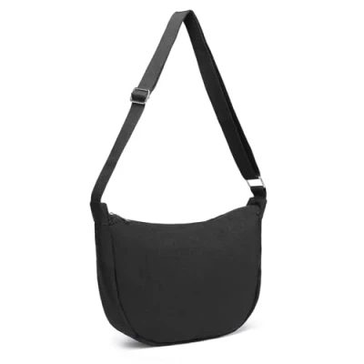 Image of Miss Lulu Crescent Bag for Women, Waterproof Nylon Shoulder Bag, Casual Chest Bag,Small Crossbody Handbag with Adjustable Strap Leisure Sports(Black)